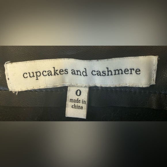 NWOT Cupcakes and Cashmere “Kayson” Black Faux Leather Skirt 0 - Picture 5 of 6